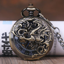 Load image into Gallery viewer, Black Steel Mechanical Pocket Watch