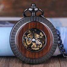 Load image into Gallery viewer, Black Steel Mechanical Pocket Watch